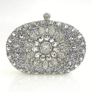 Elegant‎ Silver Crystal Clutch